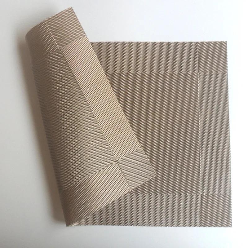 6/4pcs Rectangle Placemat Restaurant Washable PVC Durable Dining Table Weave Mats Frame Teslin Disc Bowl Coaster Non-slip Pad