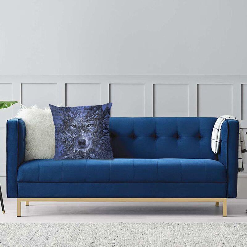 Custom Wolf Tree Pillow Case 45X45Cm Decoration Kawaii Animal Cushions For Sofa Square Pillowcase
