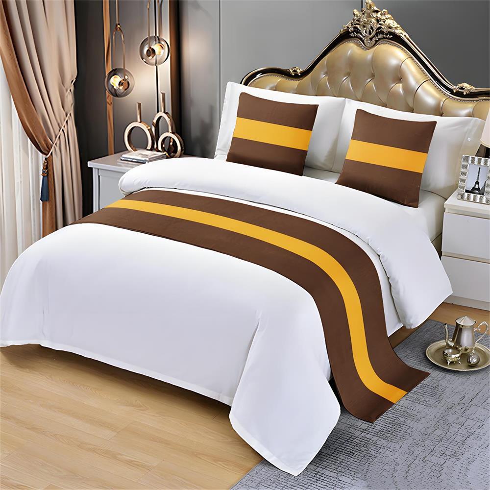 Premium Long Bed Banner Bed with Towel Modern Home Beds End Towel, Hotel Specific Pillow Cover, Light Luxury Bed End Towel