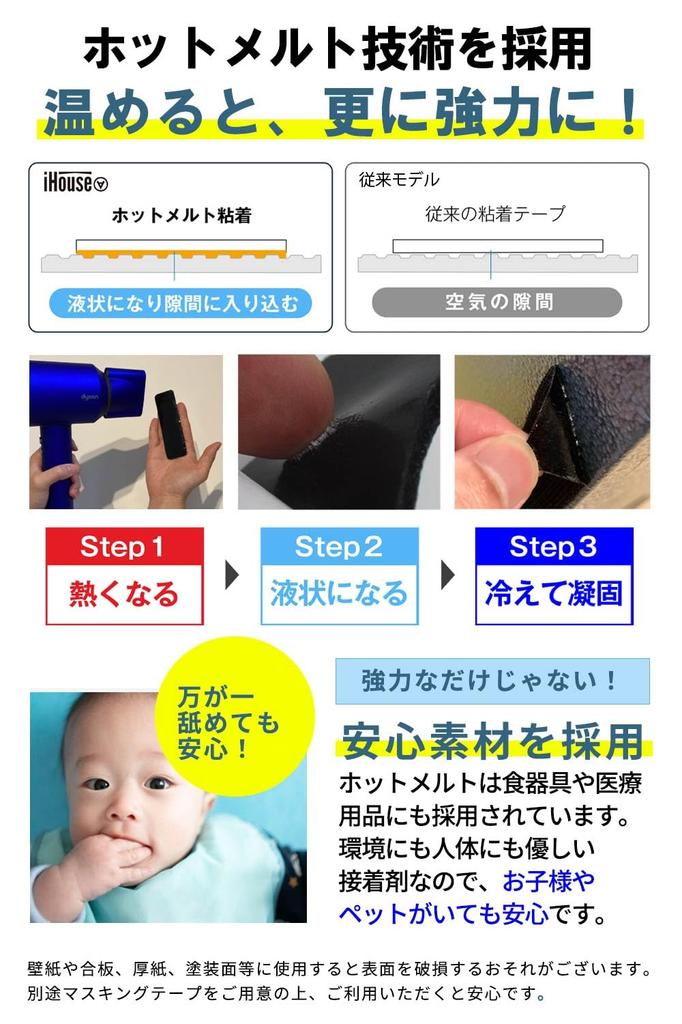 iHouse all Fasteners with Super Hot for Male and Female x 10 12 Hook-and-Loop Double-Sided Tape, Strong, Melt, Waterproof, Heat-Resistant, Dustproof,