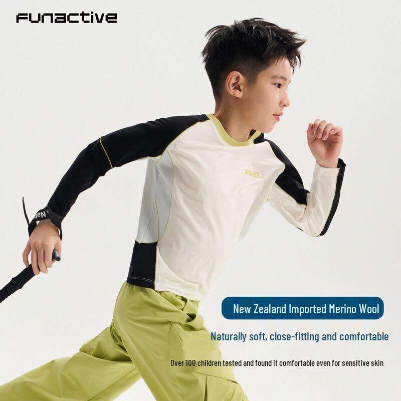 

FUN ACTIVE Kids Merino Wool Long-Sleeve Quick-Dry Sun Protection Top 130