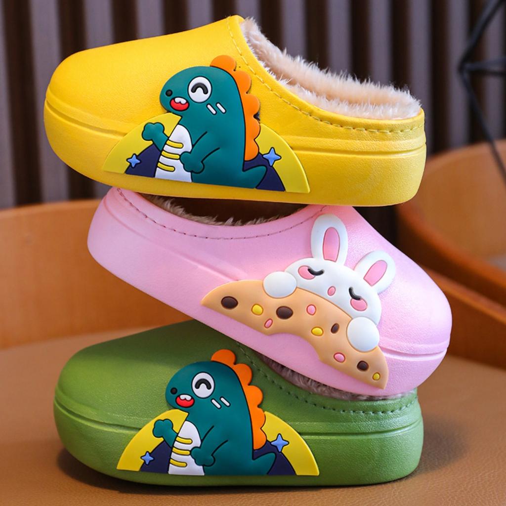 Children's Cotton Slippers In Winter, Indoor Anti Slip and Warm, Waterproof and Soft Soled for Boys and Girls, Home Furnishings, Wearing Cotton Shoes