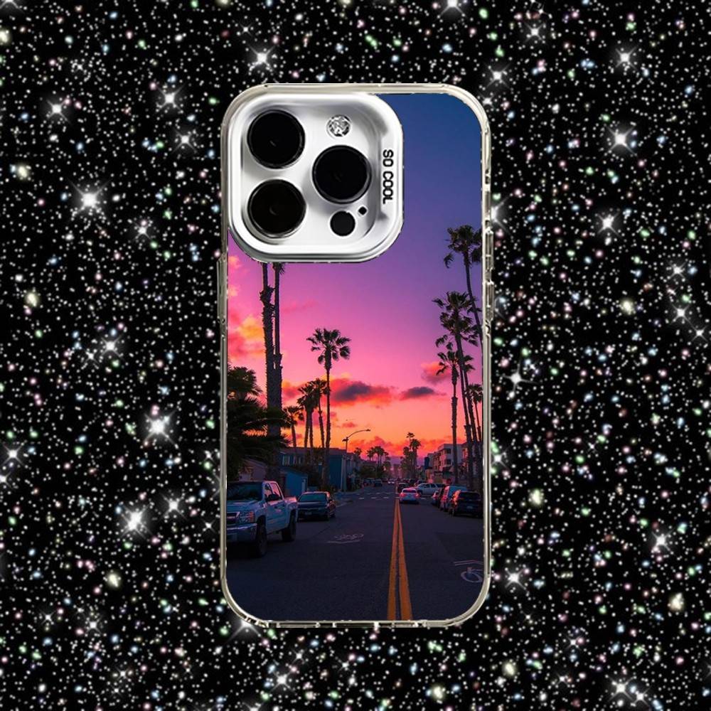 Travel Los Angeles California Phone Case For iPhone 16,15,14,13,12,11,Pro,XS,Max,Plus,Mini,SE White Candy Matte Shockproof Cover