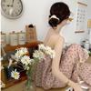 2023 Summer Women's Retro Floral Spaghetti Strap Long Pants Pajamas