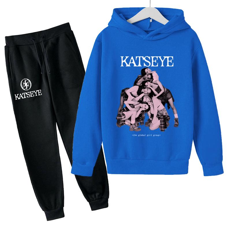 Autumn Girl Group KATSEYE Print Children Hoodies Sets Pants Suit 2 Pcs Sets Kids Boy Girl Clothing Casual Fashion Tracksuits