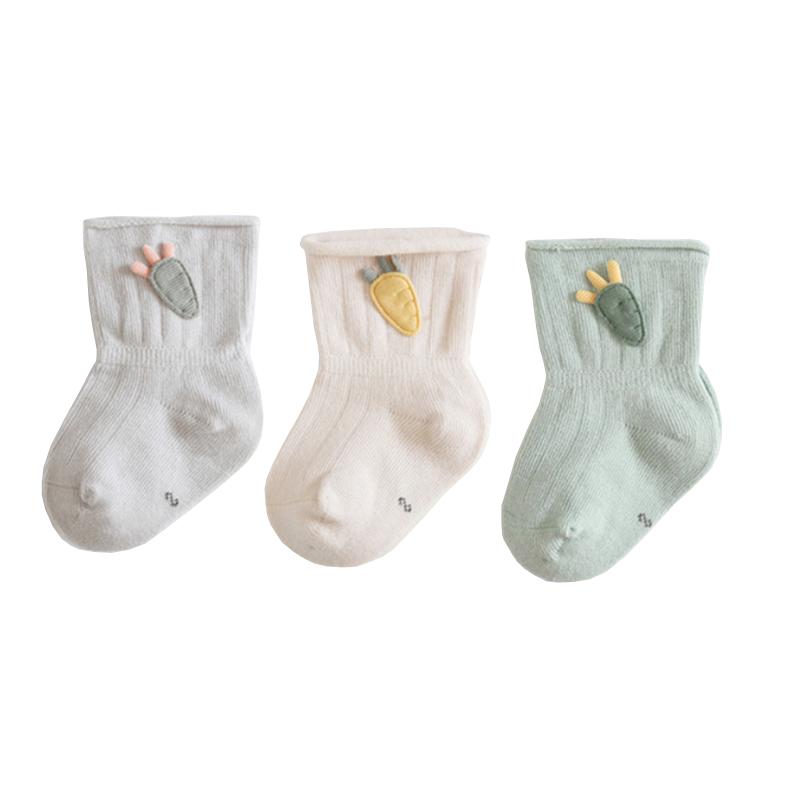 3Pair/lot New Baby Socks Cotton Cartoon Carrot Newborn Boys and Girls Foot Socks