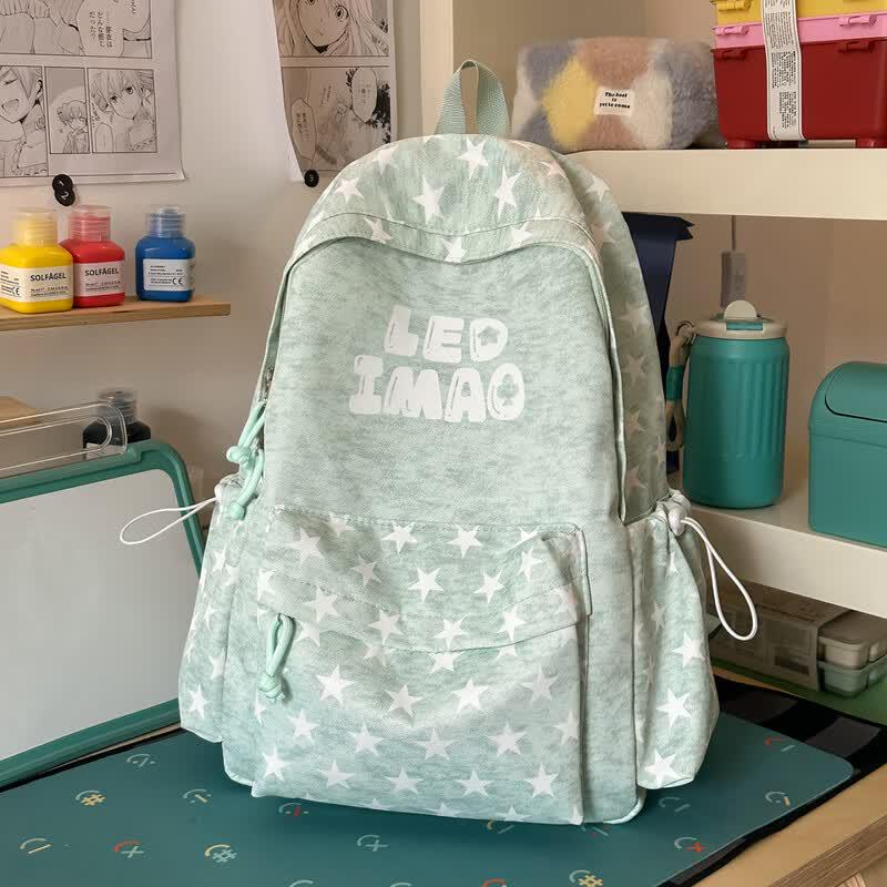 OGAR Korean Style Star Letter Student Backpack Without Charm