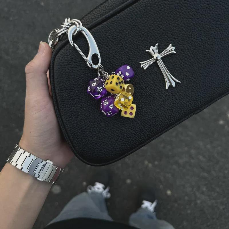 Ainworth Nische Lila-Gold Würfel Anhänger & DIY Schlüsselanhänger Hüftschmuck