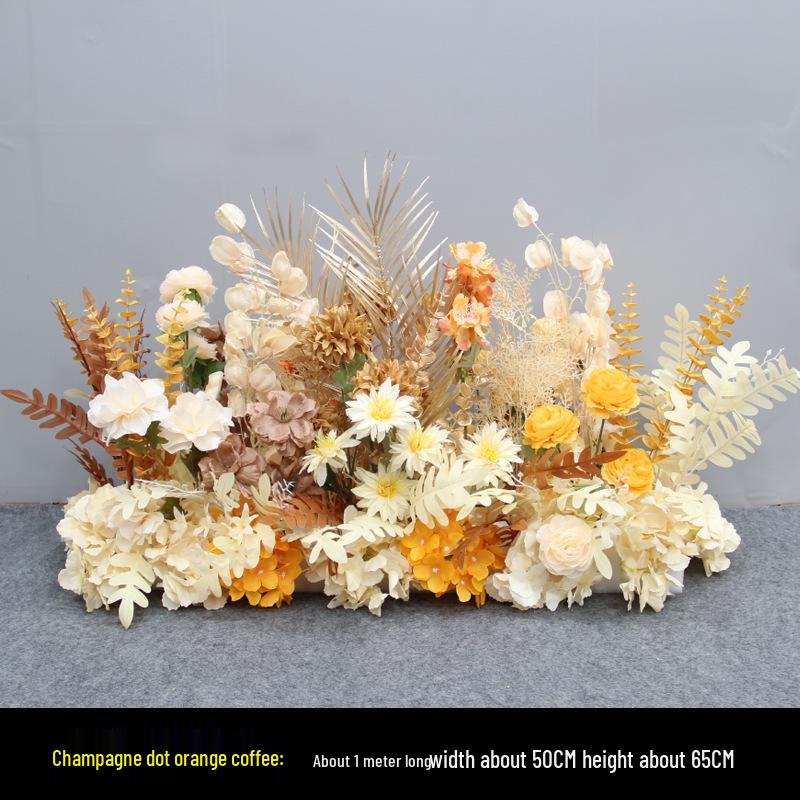 Blue Artificial Flower Row for Wedding Aisles and T-stage Decorations