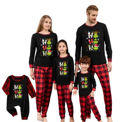 Christmas Print Family Set Long Sleeved Top And Pants Family Set Parent-child Outfit