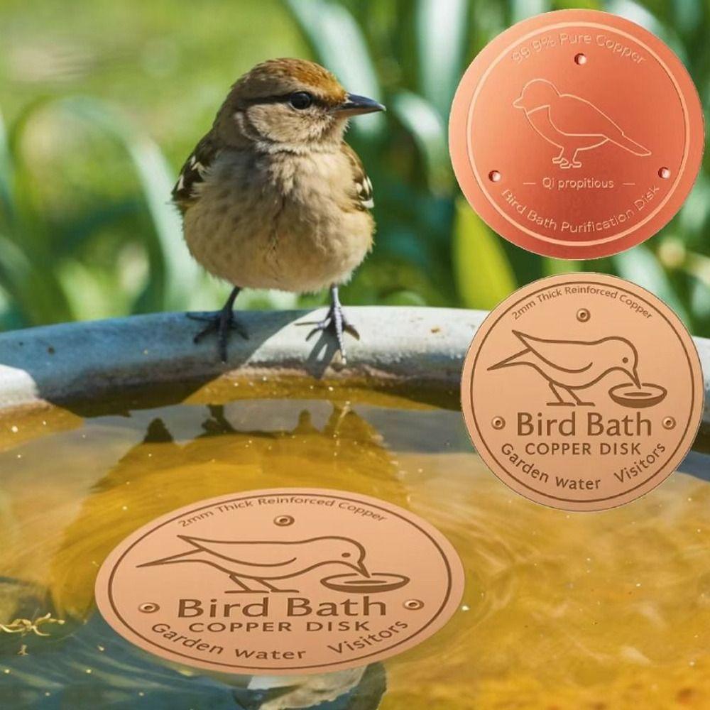 Triple-Point Support Bird Bath Copper Disk Universal Copper Purifier Plate  for Garden Fountain