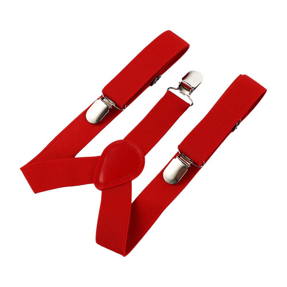 Solid Color For Children Strap Clip Bow Tie Tie Suspenders Set Suspenders Clips Hanging Pants Clip