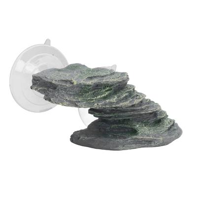 Piattaforma per Arrampicata Tartaruga Resina Realistica Ornamento Roccia Acquario Rettile Docksoleggiamento con Ventosa