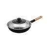 Takumi JAPAN Iron Stir-fry Pot 30cm with Glass Lid Non-stick Magma Plate Iron Frying Pan with Uneven Iron Surface IH Compatible High Heat Cooking