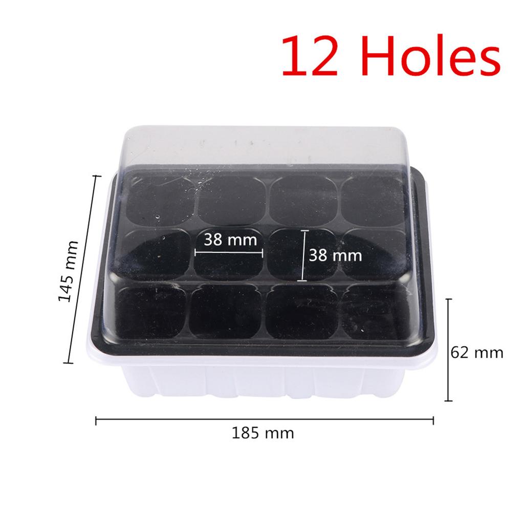 6/12 Grid Plastic Seedling Box Greenhouse Germination Kit Base Greenhouse Growth Tray Germination Box With Cover