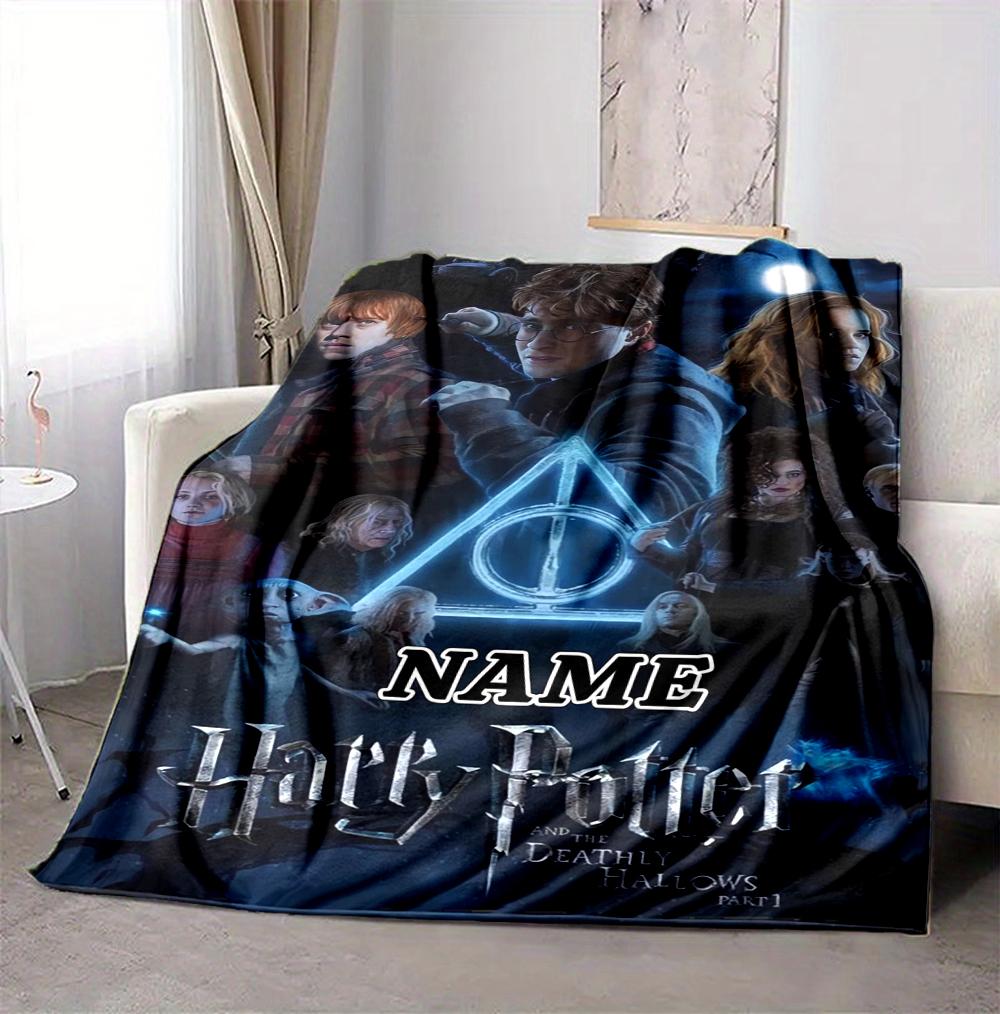 Custom Name Harry Potter Flannel Blanket Throw Blanket Soft Warm Sofa Bed home Decor Unique Gift