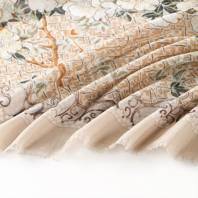 Autumn new retro bustling versatile long towel women soft comfortable light and beautiful shawl beach towel