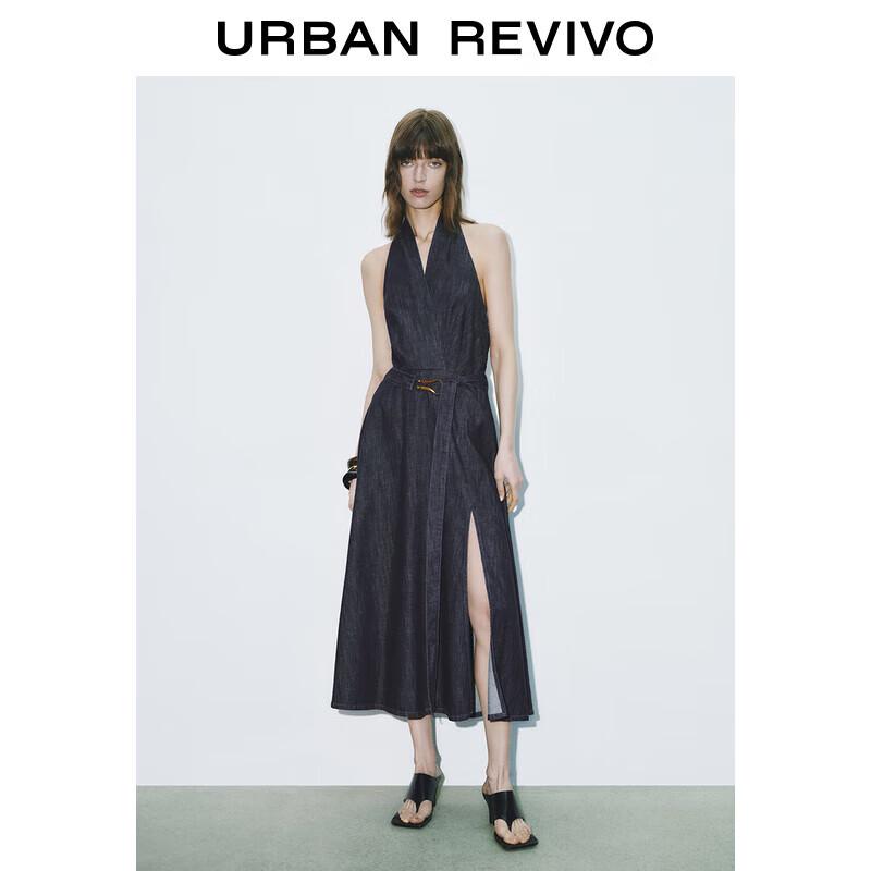 

UR Women s Retro Halter Backless Denim Dress XXL