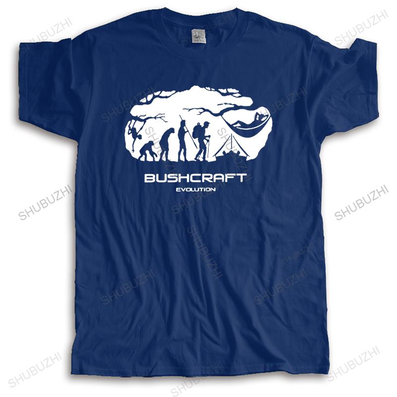 Bushcraft Survival Hammocking Evolution T-shirt Men Cotton Camping Mountain Travel Wild Tee Tops Short Sleeve Urban Tshirt Merch