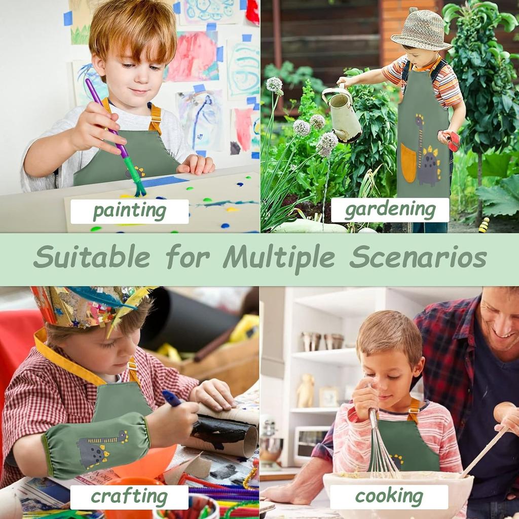 Παιδικές Ποδιές για Κορίτσια Αγόρια Αδιάβροχη Ποδιά Μαγειρικής για Παιδιά με Τσέπες Ρυθμιζόμενο Λουράκι για Παιδιά Μαγείρεμα Ψήσιμο Ζωγραφική Κηπουρική