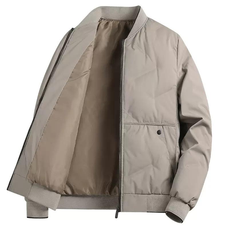 Autumn and Winter Fashion Solid Color Windproof Thickened Warm Cotton-Padded Jacket Men's Casual Loose Sports Large Size Coat