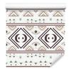 Ethnic Pattern Wallpaper Burgundy, Beige and Light Gray 50x1000