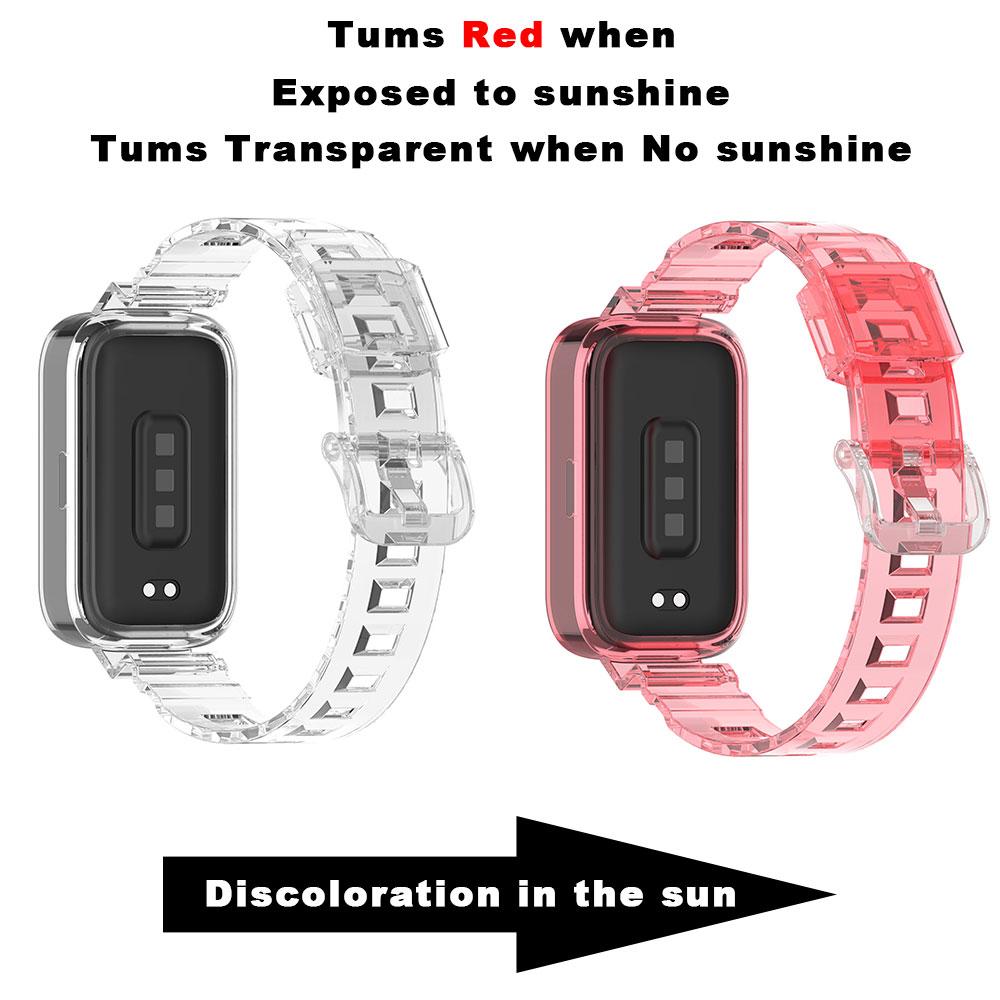 

Прозорий Силіконовий Ремінець, що змінює колір на сонці, для Redmi Band 3 2, Замінний Ремінець-браслет для Xiaomi Band 9 Active/8Active For Band 9 Active