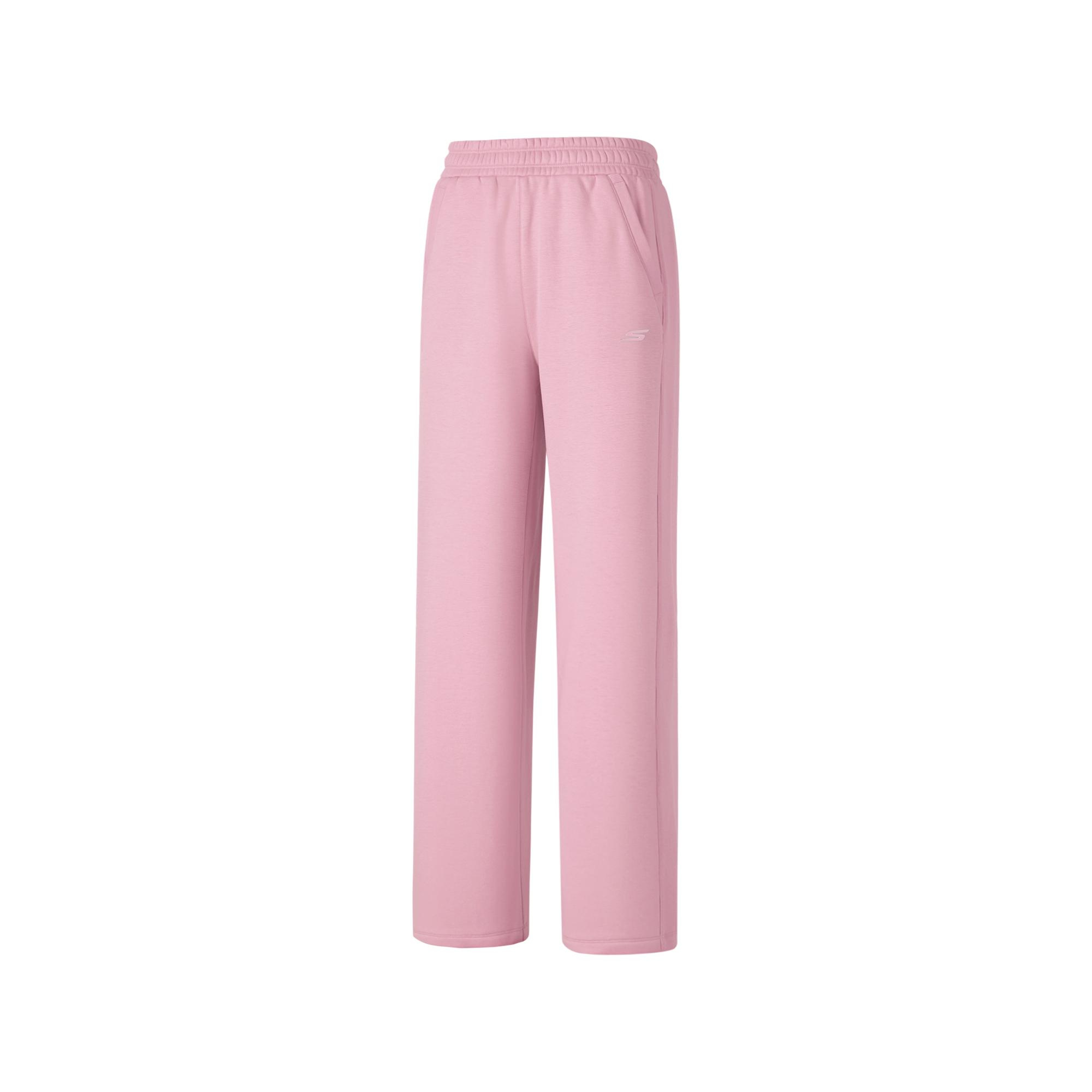 Skechers Fleece Lined Warmth Resistant Stretch Wide Leg Comfortable Soft Solid Color Knitted Sports Pants Women bottoms P425W080-01ZX S