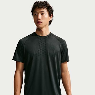 Nike Dri FIT ADV Running T Shirts Men s Dark Black/Black Moderate M