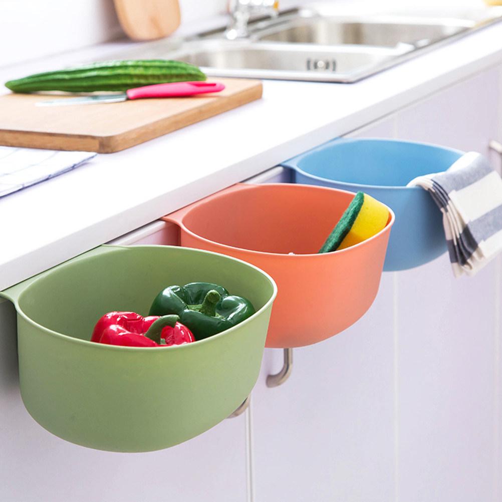 Plastic Hanging Waste Basket Green Cabinet Door Mount Large Capacity Tear Resistant Hanging Storage Trash Can for Household Use
