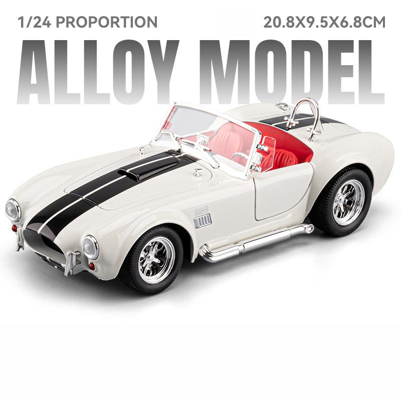 1/22 Ford Shelby Cobra 427 S/C Alloy Roadster Sports Car Model Diecast Metal Classic Retro Vehicle Car Model Sound Light Kid Toy Gift