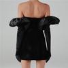 Long Puff Sleeve Off Shoulder Autumn Winter Elegant Evening Party White Black Mini Dress Sexy Women Kawaii Dresses