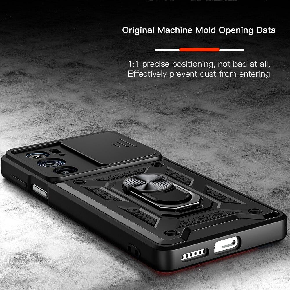 KEYSION Capa à prova de choque para Motorola Edge 30 Pro 20 Lite 20 Fusion S30 Push Pull Camera Protection Phone Cover para MOTO G200