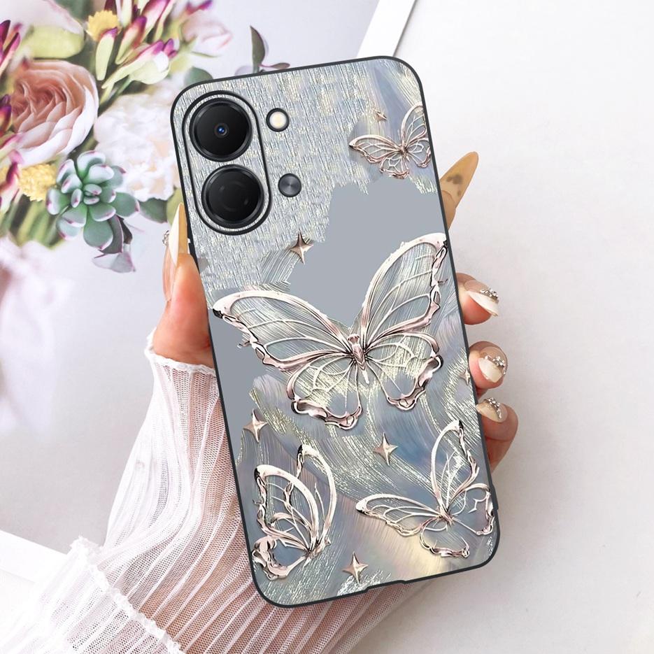 For Tecno Spark Go 3 Case KN3 Luxury Butterfly Painted Cover Soft TPU Phone Case For Tecno Spark Go 3 SparkGo3 Back Cover Fundas