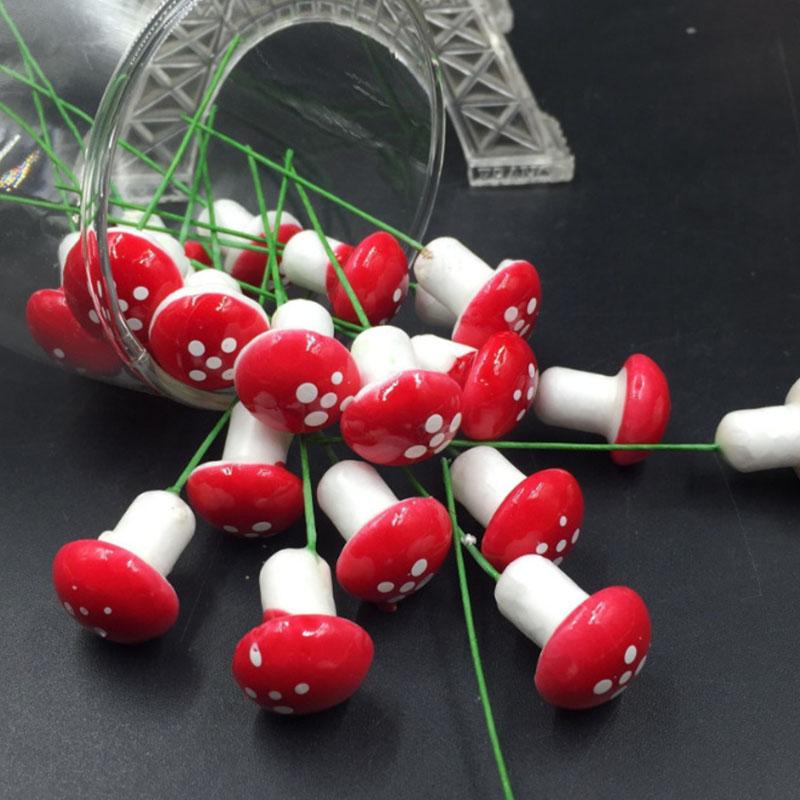 

10 шт. 2 см искусственные мини-грибы миниатюры сказочный сад мох террариум изделия из смолы украшения колья ремесло 10pcs