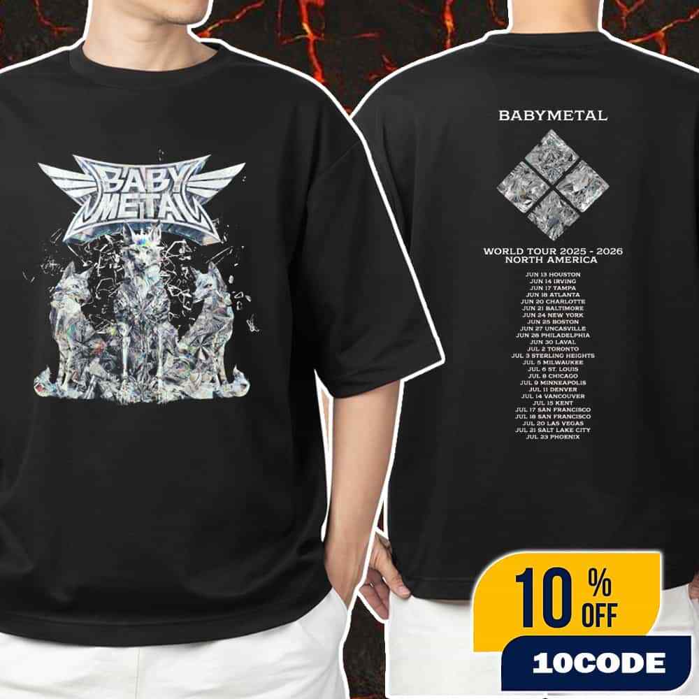 Babymetal World Tour 2026-2026 North American T-shirt Unisex 2 sided S