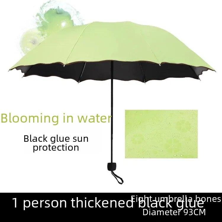 Women's Umbrella Sunshade Rain Sun Dual Purpose Thickened Black Glue Sunshade Umbrella Foldable Fold Uv Protection