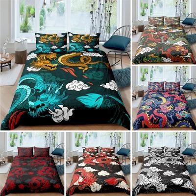 Bedding Set 3D Dragon Printing Bedclothes Duvet Cover with Pillowcases Polyester Comforter Cover King Queen Twin Home Textiles
