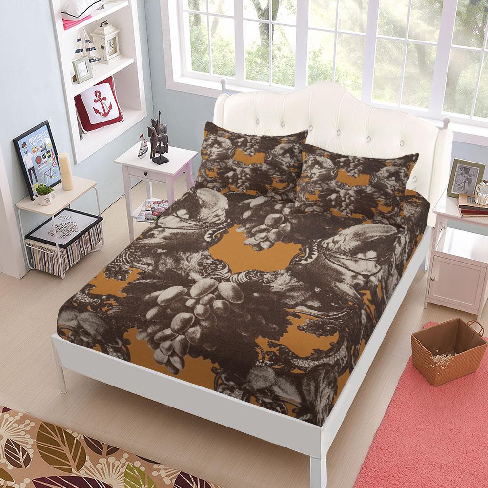 Countryside Horses Fitted Sheet Set King Queen Double Full Size Bed Linen Set