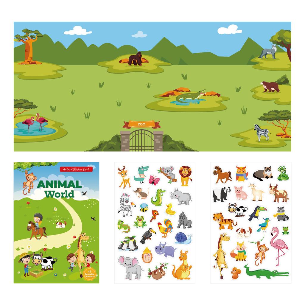 New Children's Sticker Book - Wholesale - Fun DIY Scene Stickers - Animal, Dinosaur, Ocean Collage Sticker Book