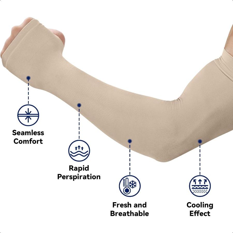 Arm Sleeves for Men Women to Cover Arms with Thumb Holes Sun UV Protection Arm Warmers for Volleyball Football Golf