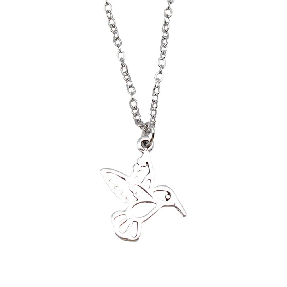 Dragonfly Pendant Necklace Insect Nature Inspired Delicate Jewelry 40cm Short Chain