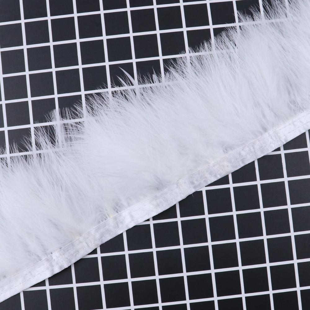 1M Weiche Truthahnfedern Besatz Fransen 8-10cm Weiß Marabu Feder für DIY Nähen Kleidung Bänder Hochzeitsfeier Kleid Dekoration