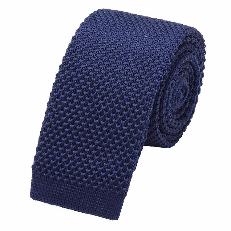 Korean Style Men s Casual Knit Tie 5-5.7cm Narrow Flat End Tie