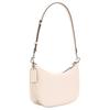 Coach SCULPTED 25 Silver Metal Crescent Bag Crossbody Bag Built-in Buckle Bag Cow Leather Shoulder Bag Medium Size Women's Pink and White