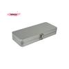 Silvery Gray Durable Metal Rectangular Storage Box with Lid for Bills Cosmetics Office Supplies Ideal for Home And Office Use