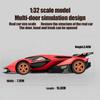 1/32 Toy Cars Lambo V12 Race Car Toys Model Die-cast Pull Back Model with Sound and Light Toy Vehicle for 3+Year Old Boys Festival Gift Car