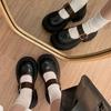 French British style shallow mouth Mary Jane single shoes women's 2025 spring and summer new models with skirts, small leather shoes, platform and
