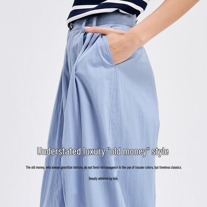 Navigare Women's Old Money Style Wide-Leg Casual Trousers