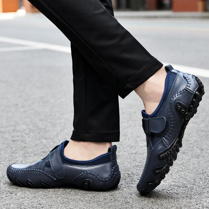 Handmade Casual Leather Shoes Men Loafers Comfortable Moccasins Men Flats Shoes Genuine Leather Men Shoes